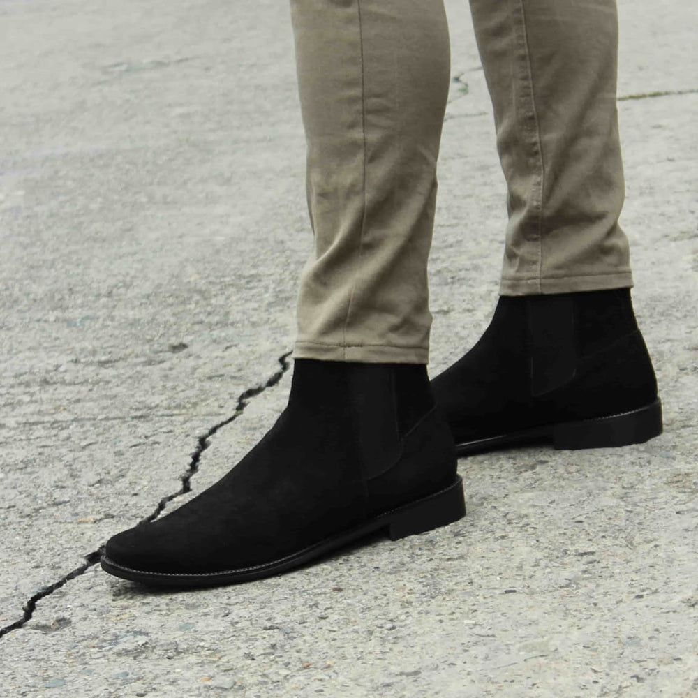 Botas chelsea negra en cuero Hombre