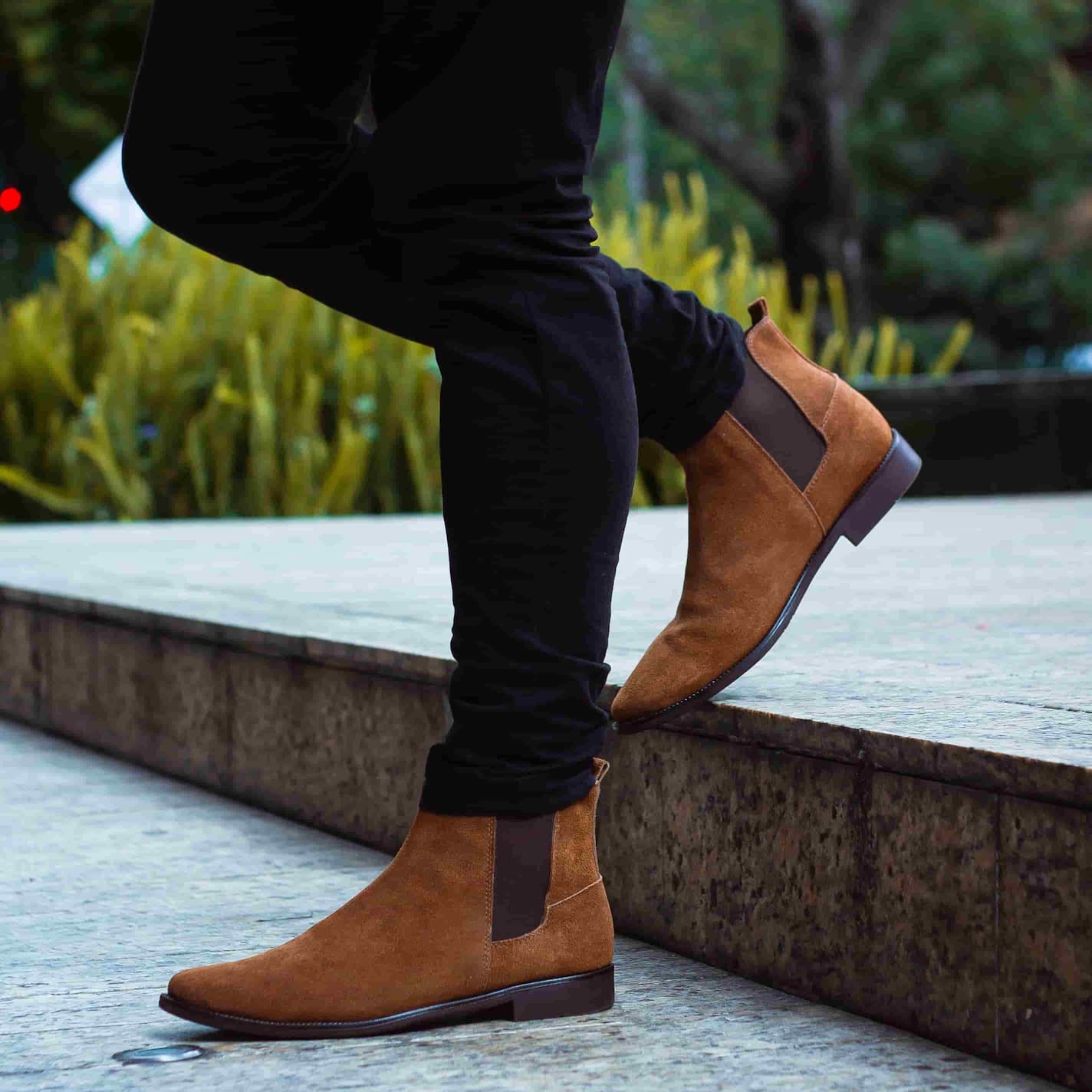 Gamuza Botines Chukka Hombre Gamuza Botas Masculinas Azul Zapato