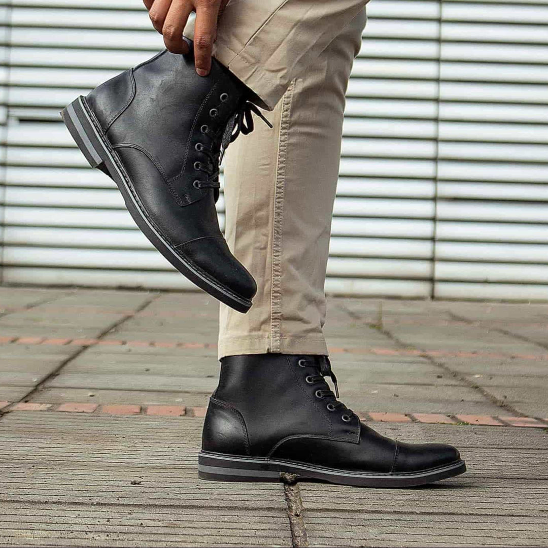 botas en cuero para hombre