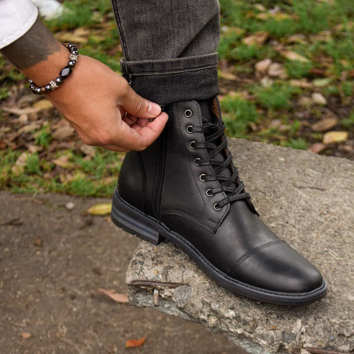 botas en cuero para hombre