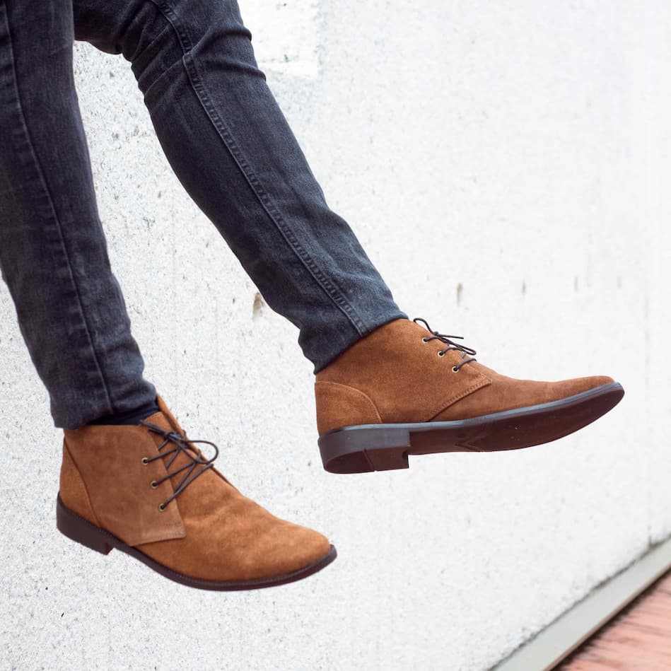 Derby Botas De Piel Marron Hombre Botas Hombre Chukka Café
