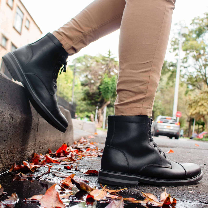 LIZANTTO | Botas Dexter Negra en cuero para hombre