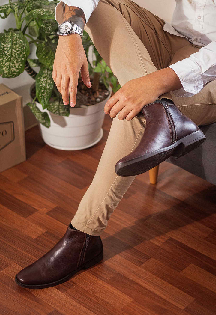 Botas en cuero para hombre 