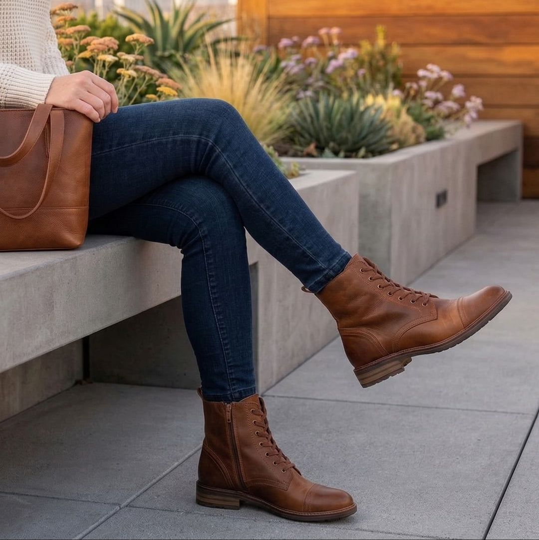 botas en cuero para mujer